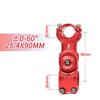 Adjustable MTB Stem 0-60 Degree Adjust Stem 25.4/31.8mm Bike Handlebar Riser 90-130mm Colorful Stemming Bicycle Pieces