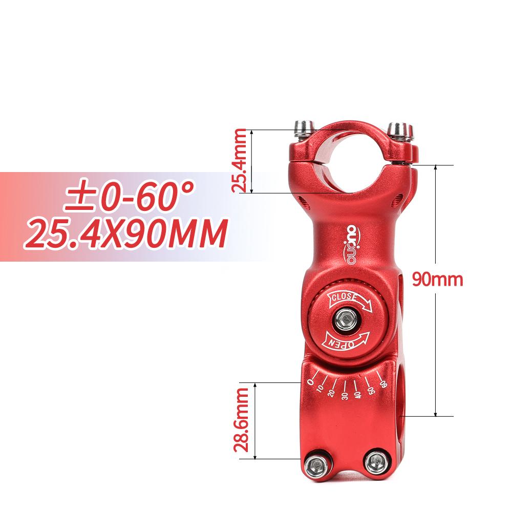 Adjustable MTB Stem 0-60 Degree Adjust Stem 25.4/31.8mm Bike Handlebar Riser 90-130mm Colorful Stemming Bicycle Pieces