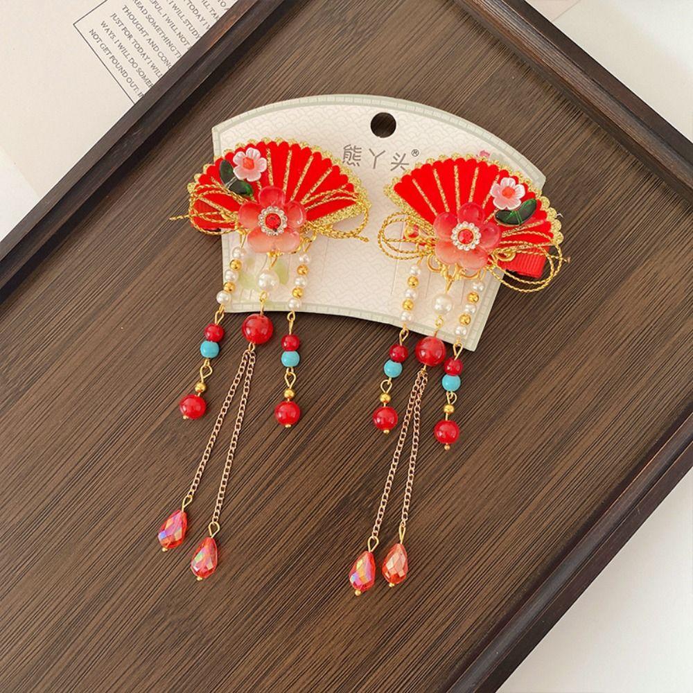Cute Children's New Year Hairpin Hanfu Headwear Ancient Style Hair Clip Girls