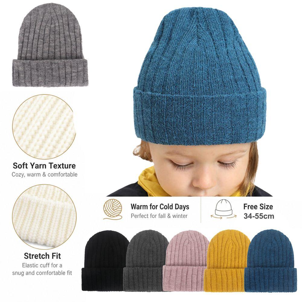 Solid Color Winter Cap Cat Ear Casual Knit Cap Casual Embroidered Bonnet Autumn Winter