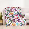 1pc Colorful Butterflies Flowers blanket Soft and Warm for Sofa Office Camping Travel Livingroom Great Gift for Friends and Family Comfortable