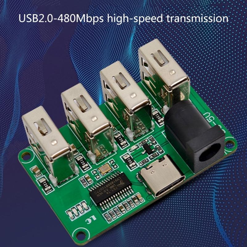 Разветвитель USB 2.0 4 в 1 Разветвитель USB C Разветвитель USB 2.0 Адаптер Удлинитель USB Модуль Док-станции для ПК Клавиатур