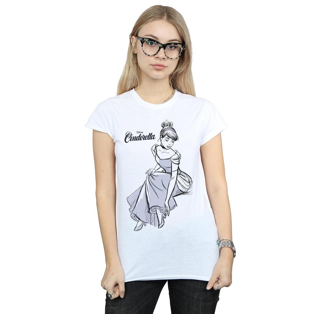 Disney Womens/Ladies Cinderella Slipper Sketch Cotton T-Shirt