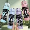 1PC Retro Truck Skull Star 750ml Color Plastic Sports Water Bottle Leakproof Flip Straw Lid Suitable for Sports Office Home Use