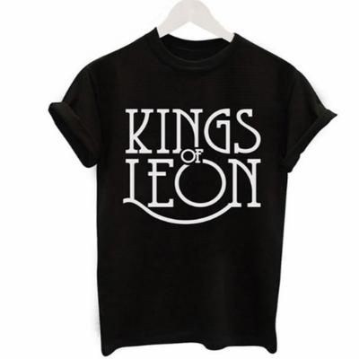 Черные футболки с принтом Kings Of Leon, дешевые черные футболки унисекс с короткими рукавами в стиле Харадзюку