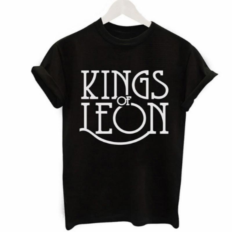 Черные футболки с принтом Kings Of Leon, дешевые черные футболки унисекс с короткими рукавами в стиле Харадзюку