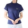 Пуловер с коротким рукавом и воротником-стойкой Jun Rope темно-синего цвета с УФ-защитой, быстрым охлаждением и дизайном и женской цветовой комбинацией (40) Защита, Сушка, Прикосновение,