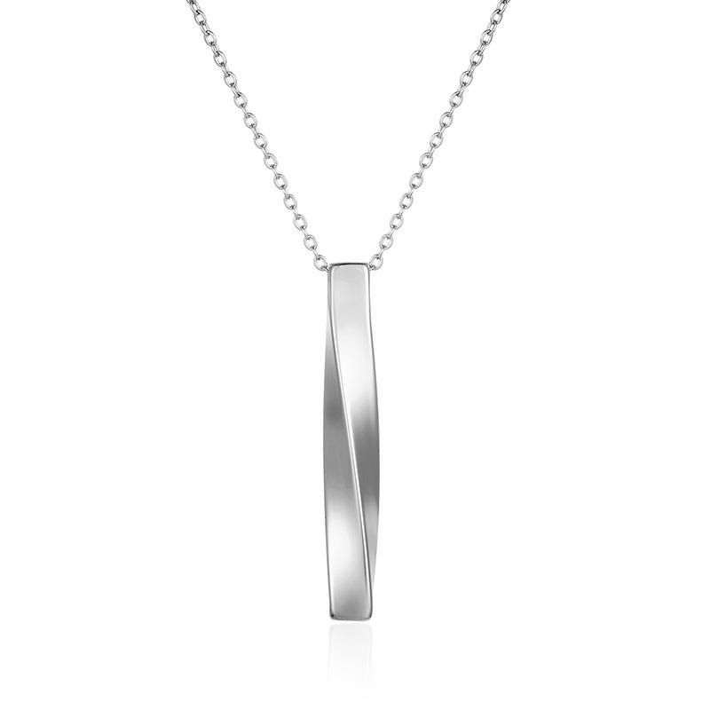 Internet celebrity Mobius necklace ins Harajuku cold wind spiral straight rod pendant titanium steel couple necklace sweater chain
