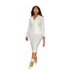 Women's Skirt Suit Temperament Shirt Collar Suit Fashion Long-sleeved Blouse Package Hip Skirt Professional Suit