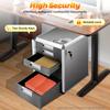 Запираемый 5-ящичный ящик для хранения документов, Органайзер для файлов с замком и ключами для офиса, дома, кабинета, Серый