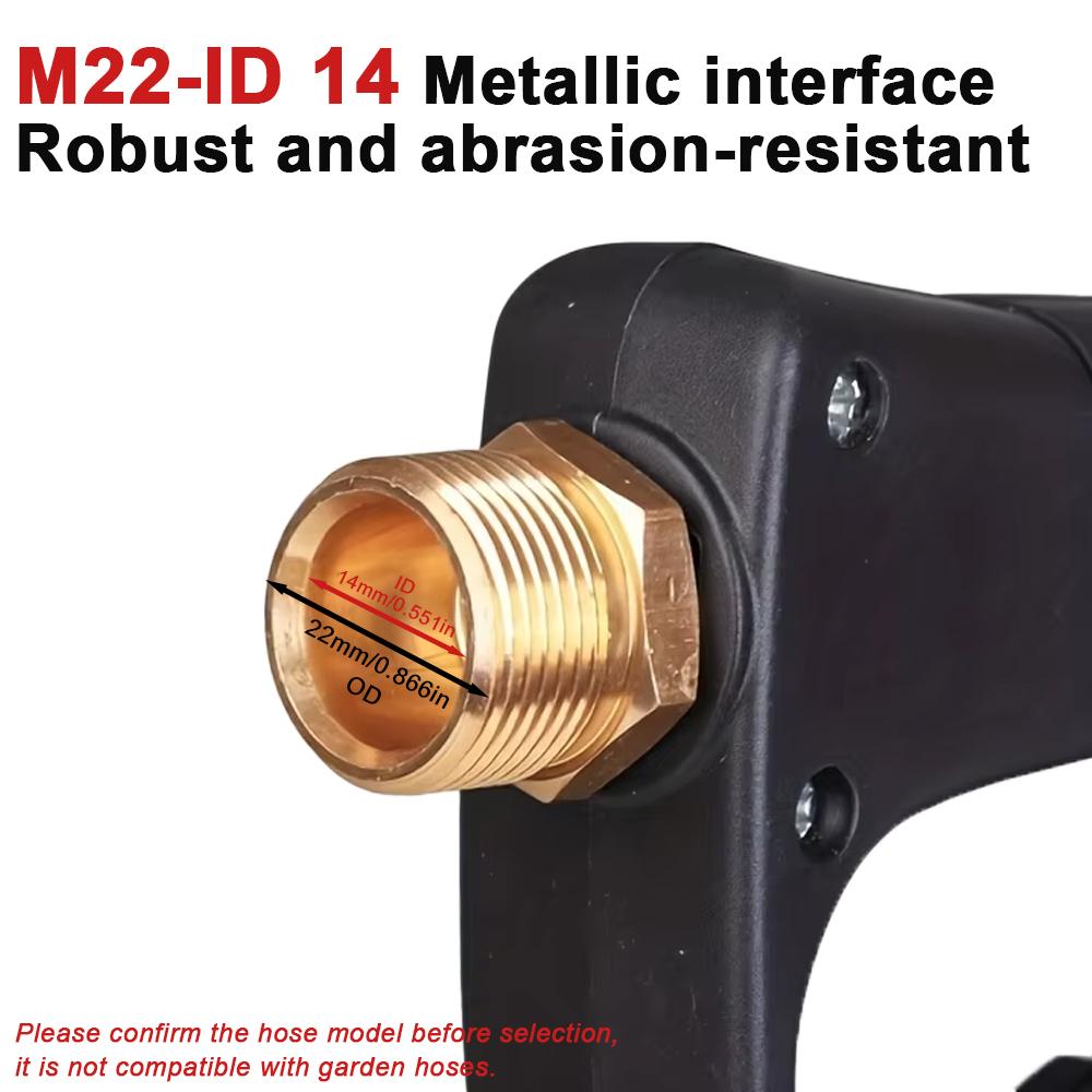 Мойка высокого давления 2175 PSI, пистолет, сине-черный, короткая ручка - Резьба M22-14, опционально 1/4" быстросъемное сопло, для чистки автомобиля