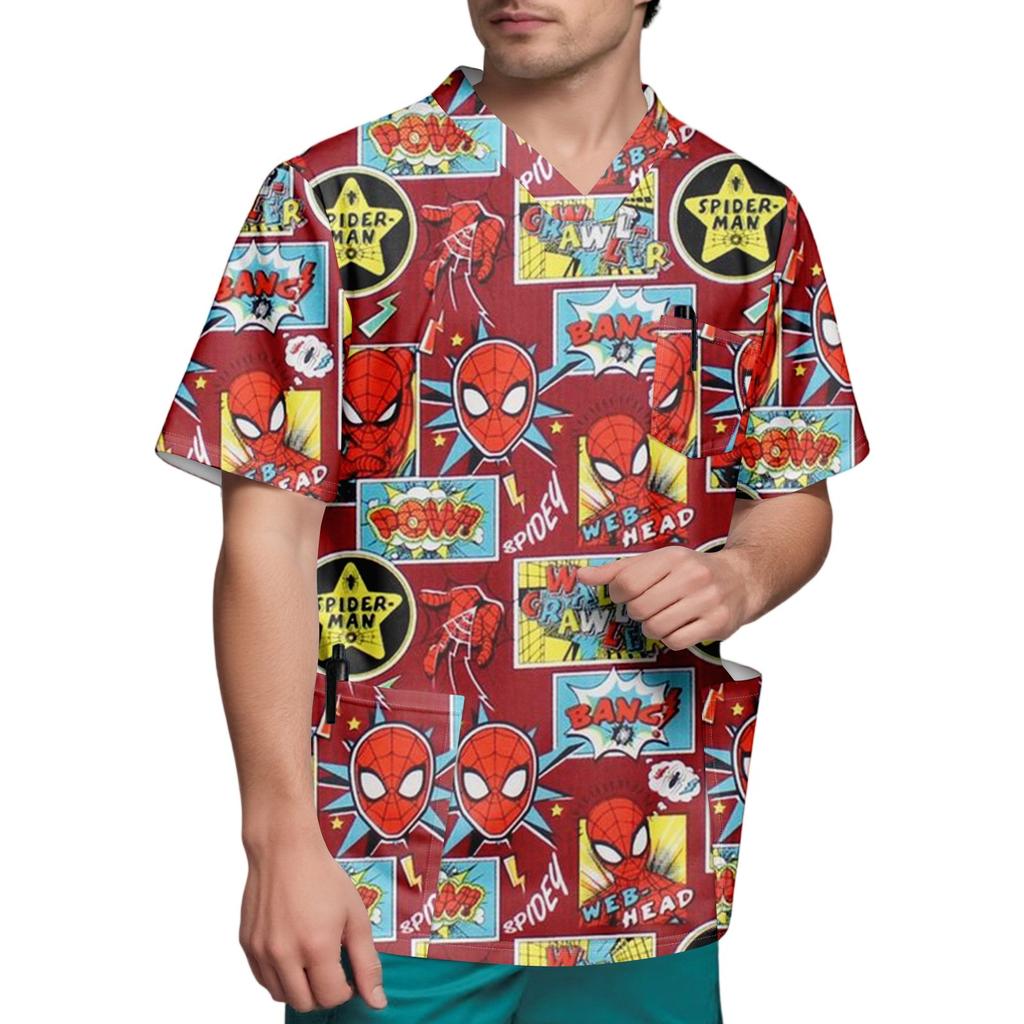 Мужской топ с коротким рукавом и V-образным вырезом с принтом нагрудного кармана