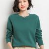 Spring and Autumn Women's Sweater Pullover Knit Sweater Round Neck Long Sleeve Sweater Bottom Shirt Solid Color Sweater