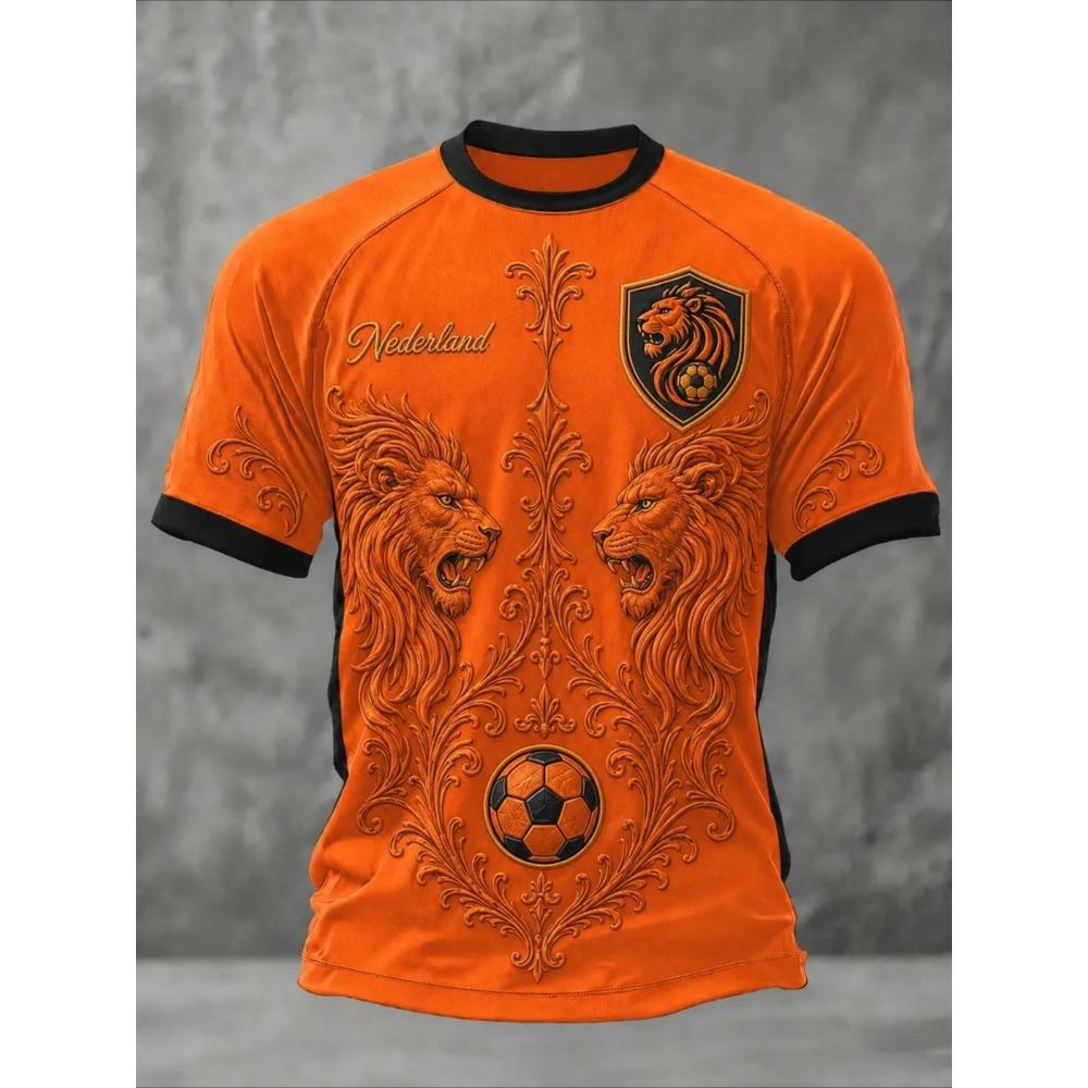 New summer short-sleeved top, comfortable crew neck football training, high-quality wear can be used as holiday gifts