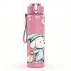1PC Puppy Dog Moon Night Watercolor Print 750ml Color Plastic Sports Water Bottle Leakproof Flip Straw Lid Suitable for Sports Office Home Use