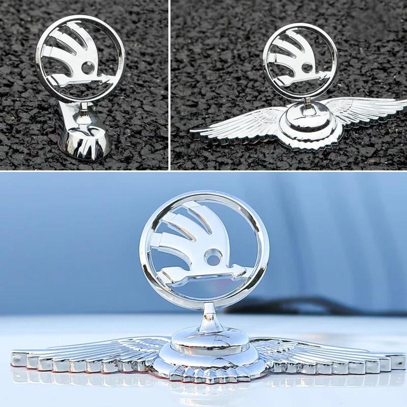 WMZW4 Car Front Bonnet Emblem Sticker for Skoda Fabia 1 Octivia RS Superb 2 Rapid Kodiaq A7 Karoq Citigo Yeti Kamiq Vision S 3d Badge