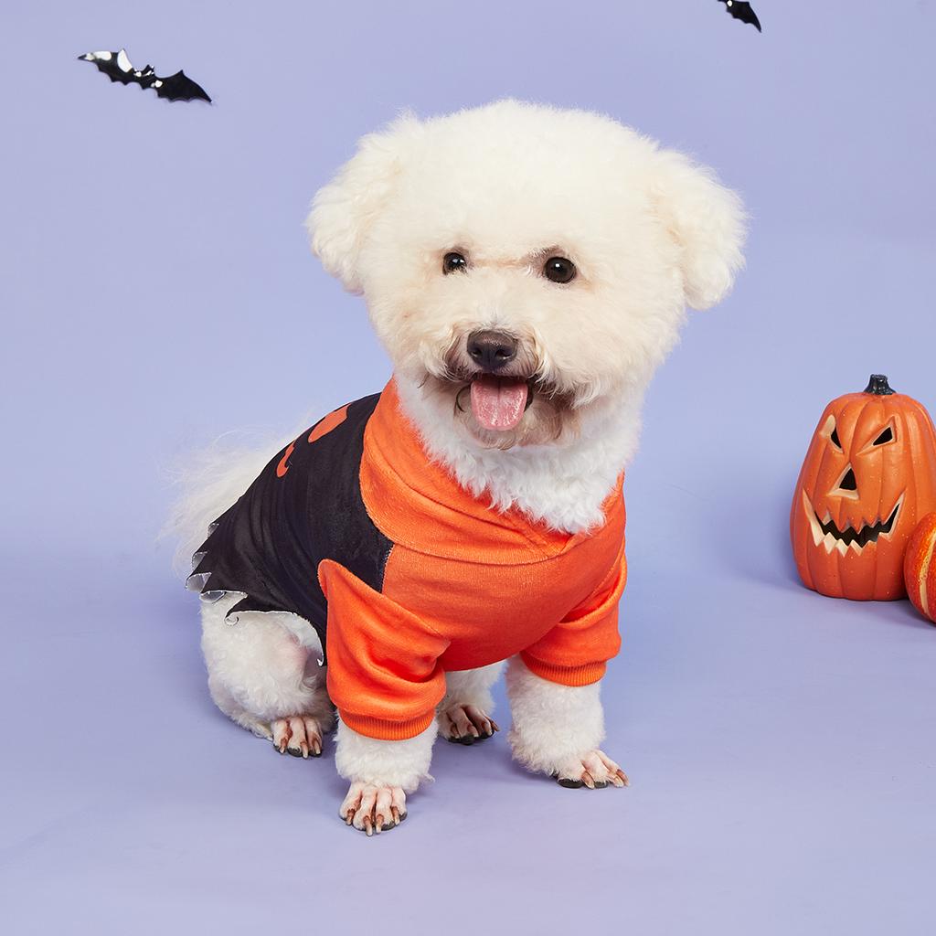 Dog Clothes Halloween Shirts Dog Doggy Pumpkin Pattern  Hoodie Dog Clothes Dog Sweatshirts Apparel Pet Party Turtleneck Puppy fo