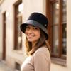 Versatile Bucket Hat Faux Leather Wide Brim Hat Fashion Fisherman Hat  Daily Casual