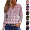 Women's T Shirt Tee Button Floral Print Long Sleeve Daily Weekend Fashion Basic V-Neck Regular Top