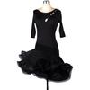 Womens Latin Dance Dress With Cut-Out Round Neck Rumba Cha Samba Costume Stage Performance