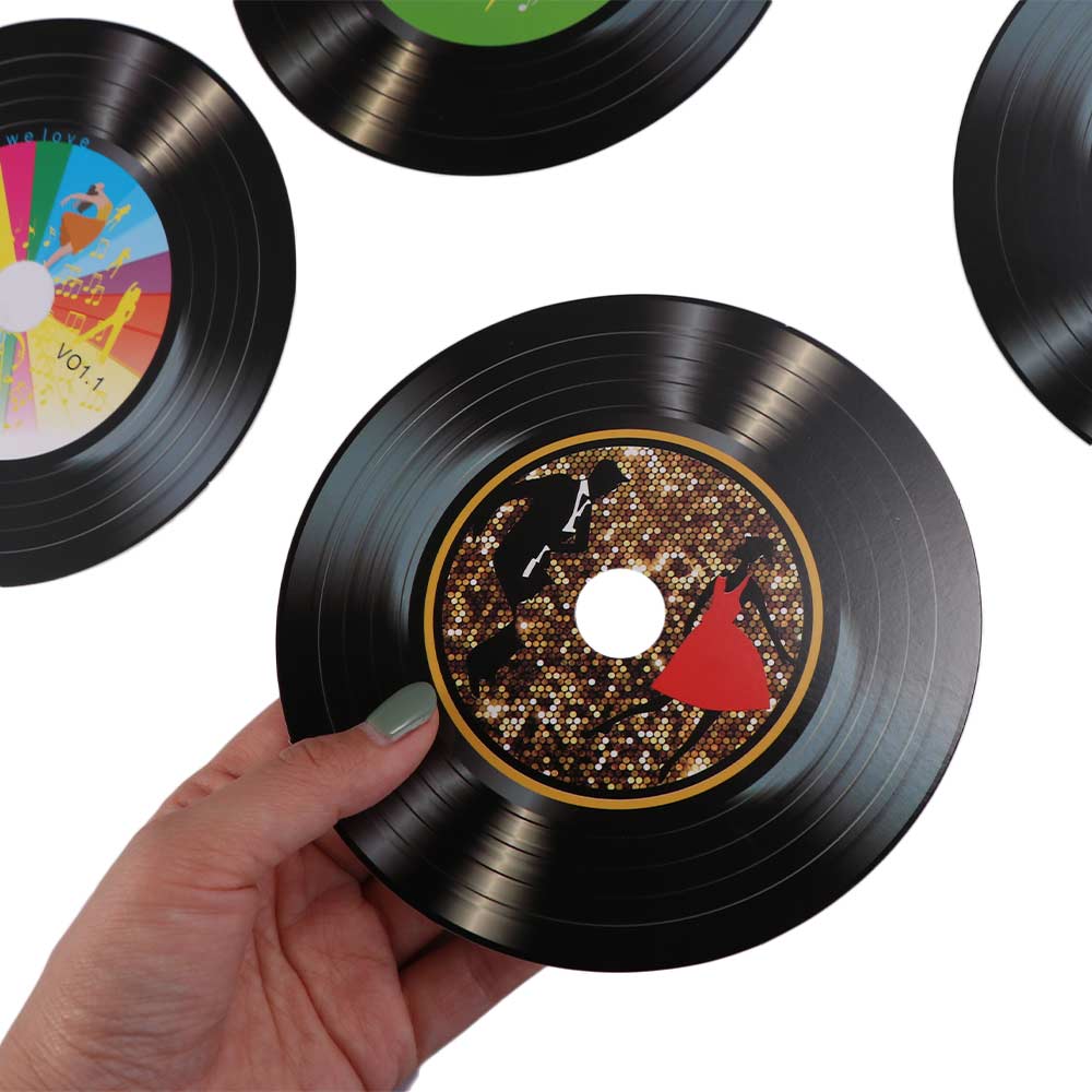 20pcs Artwork Vinyl Record Decoration Paper Records Fake Records Stickers Record Wall Decal Home