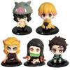 Q Posket Demon Slayer Figure  Mini Figurine 5Cs 10Pcs 15Pcs Sets Kimetsu No Yaiba Small Pvc Dolls Desktop Decoration