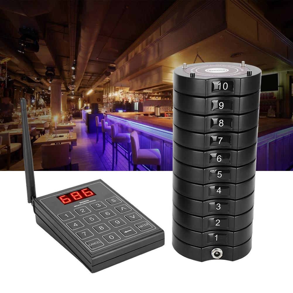 668-S Беспроводная гостевая пейджинговая система очередей 1 клавиатура отправителя + 10 подставных пейджеров