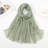 Autumn and Winter New Candy Color Sequined Beard Edge Scarf Cotton and Linen Feel Fresh and Fashionable Versatile Monochrome Shawl Scarf