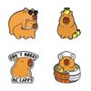 Cartoon Capybara Brooch Hat Buckle Capybara Corsage Cute Small Animal Badge  Children