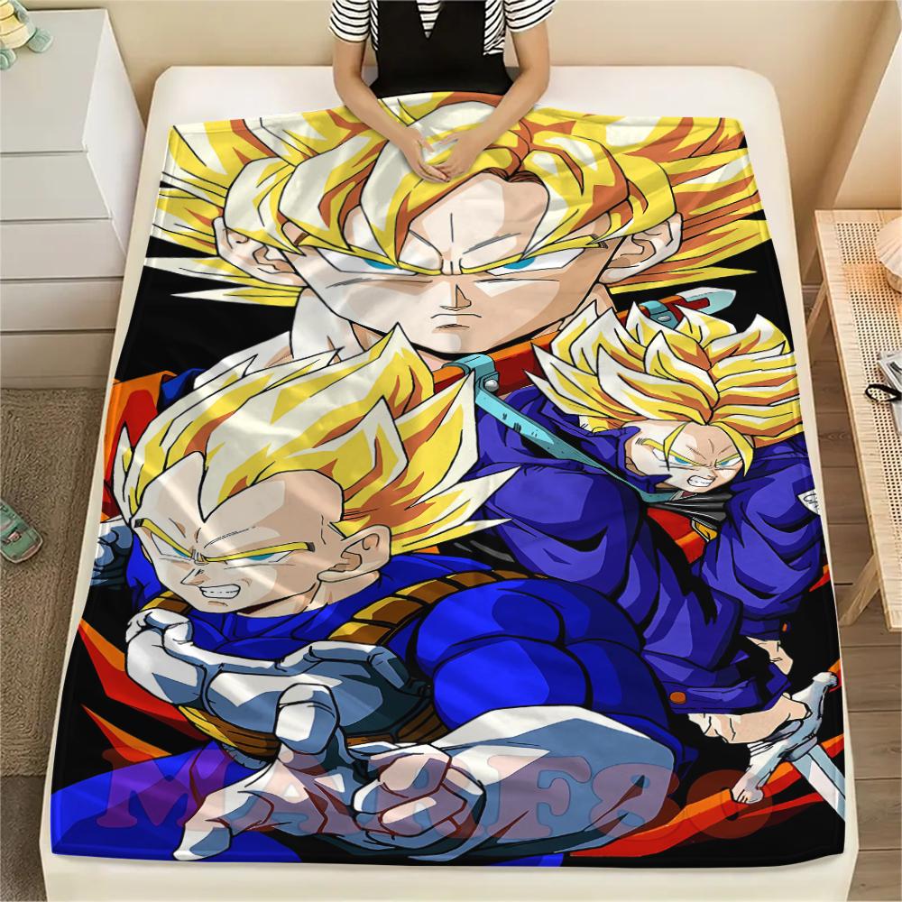 Фланелевое одеяло с принтом персонажей Dragon Ball, Высококачественное, Удобное для всех сезонов, Декор для дома, Тепло и уют, Идеально для рождественских подарков