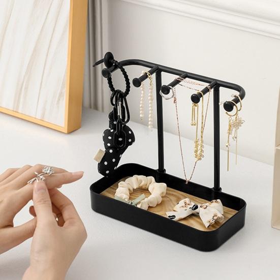 Настольная стойка для ювелирных изделий, съемная подставка для ювелирных изделий, поднос, практичные серьги, ожерелья, кольца, стеллаж для хранения для дома