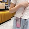 Crossbody Compatible iPhone 14 Case Apple 15 Cute Bear Electroplated Glitter 16 Full Coverage 13 Lanyard Phone Case