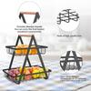 2 Tier Countertop Fruit Basket,Portable Fruit Bowle Basket for Kitchen Organizer Storage & Fruits Vegetable Bread Snacks Basket