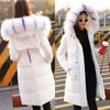 High-end Luxury Down Cotton-padded Clothes Women's Medium and Long New Cotton-padded Clothes Waist Slim-fitting Color Coats