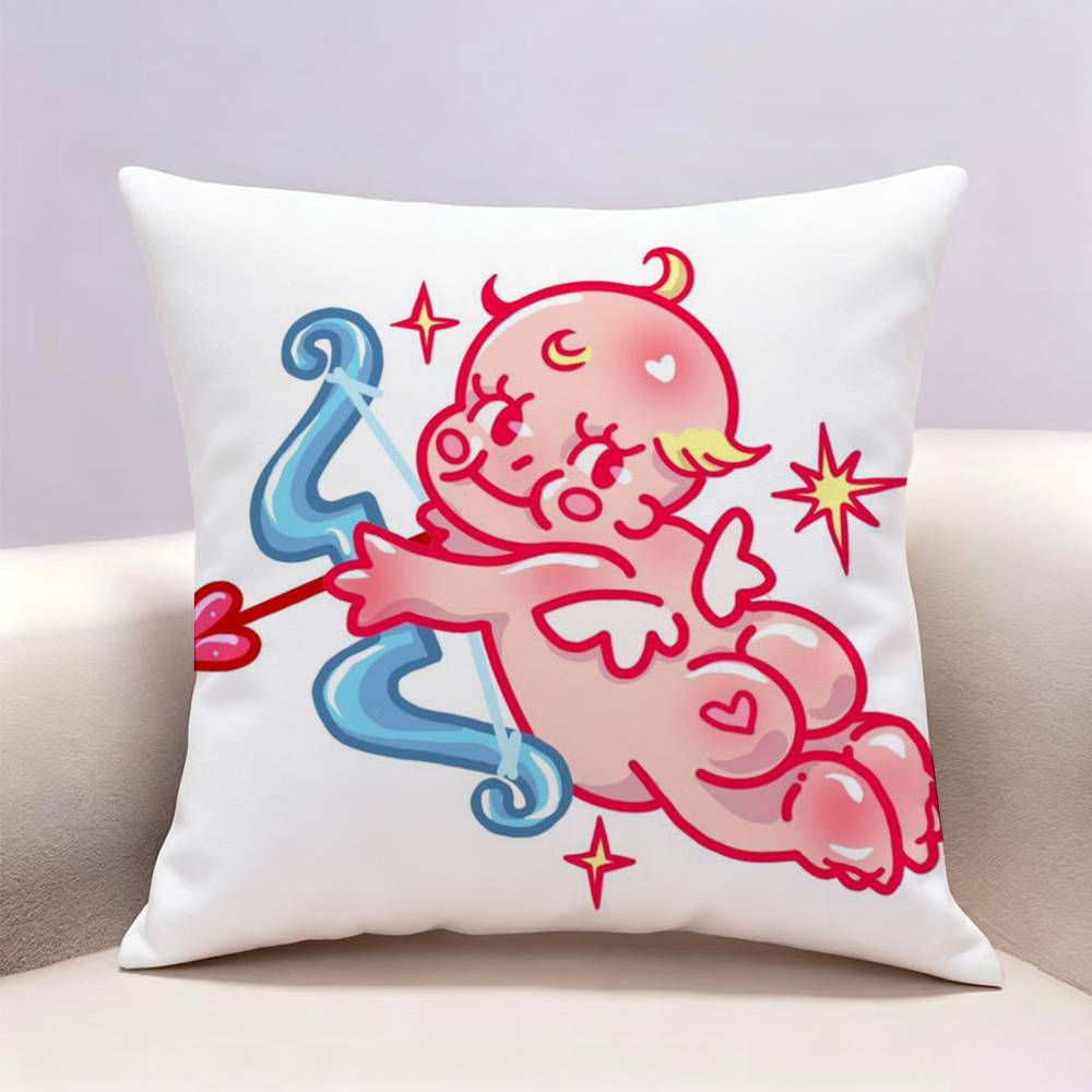 Cartoon KKewpie  Doublesided print Pillow Case for Sofa Living Room Home office Decor Protective Cover