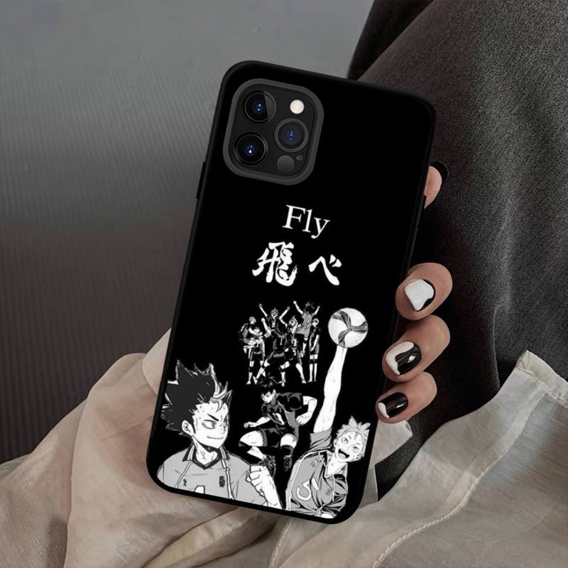 Черный чехол для телефона Haikyuu с волейболом, мягкий силиконовый чехол для iphone 14 13 12 11 Pro Mini XS MAX 8 7 6 Plus X XS XR