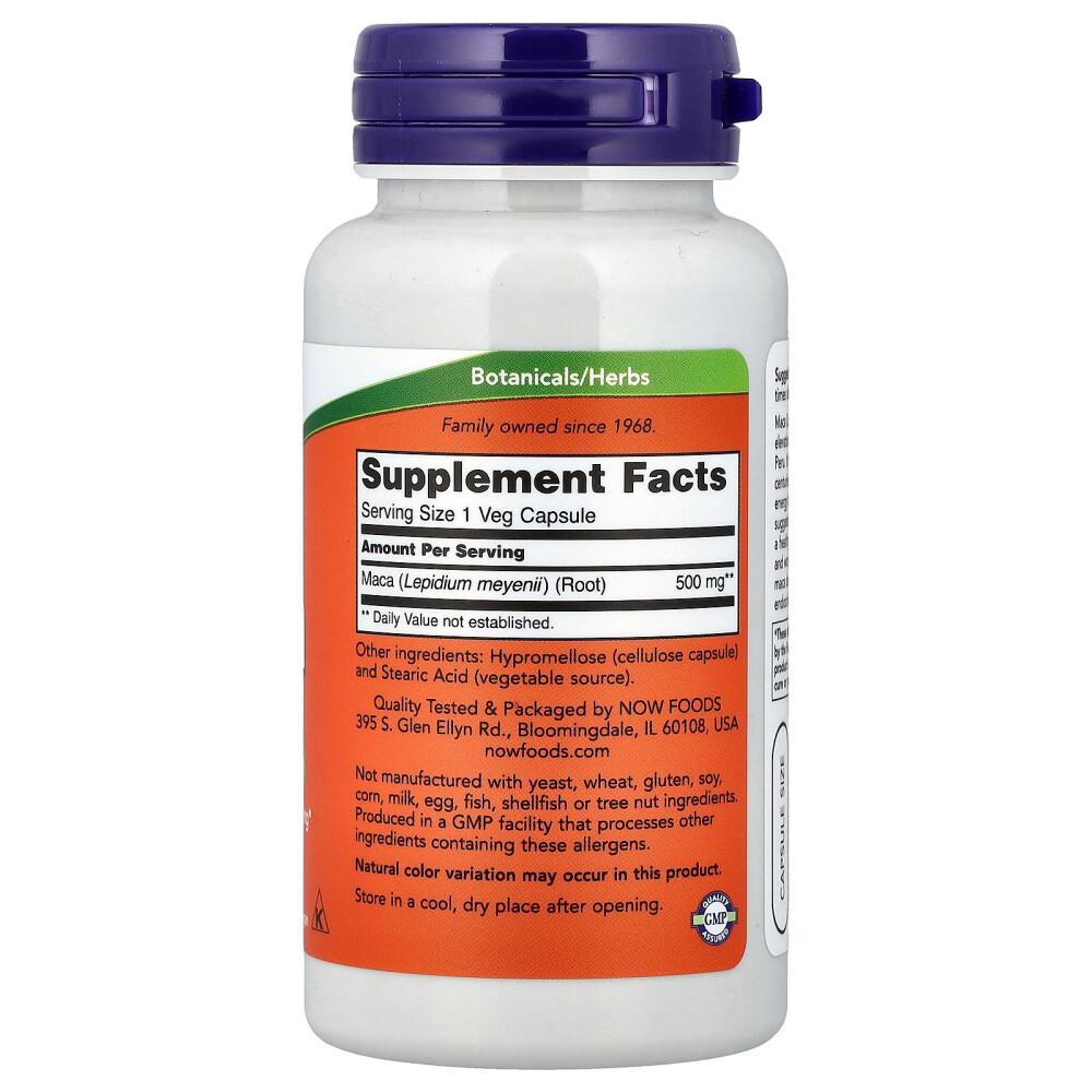 Now Foods Maca 500mg Veggie Capsules, 100 Count