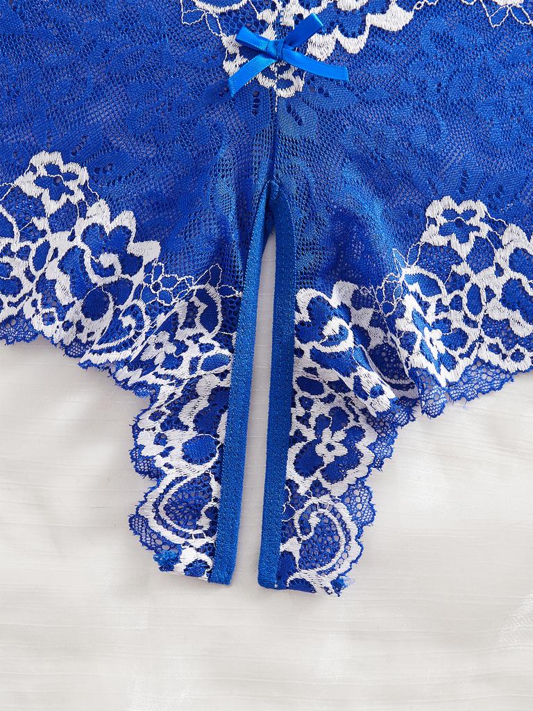 For Women Transparent Erotic Underwear Blue Bra Set Hot Sexy Lingerie Woman Babydoll Dress Bra And Panties Two Piece Sets