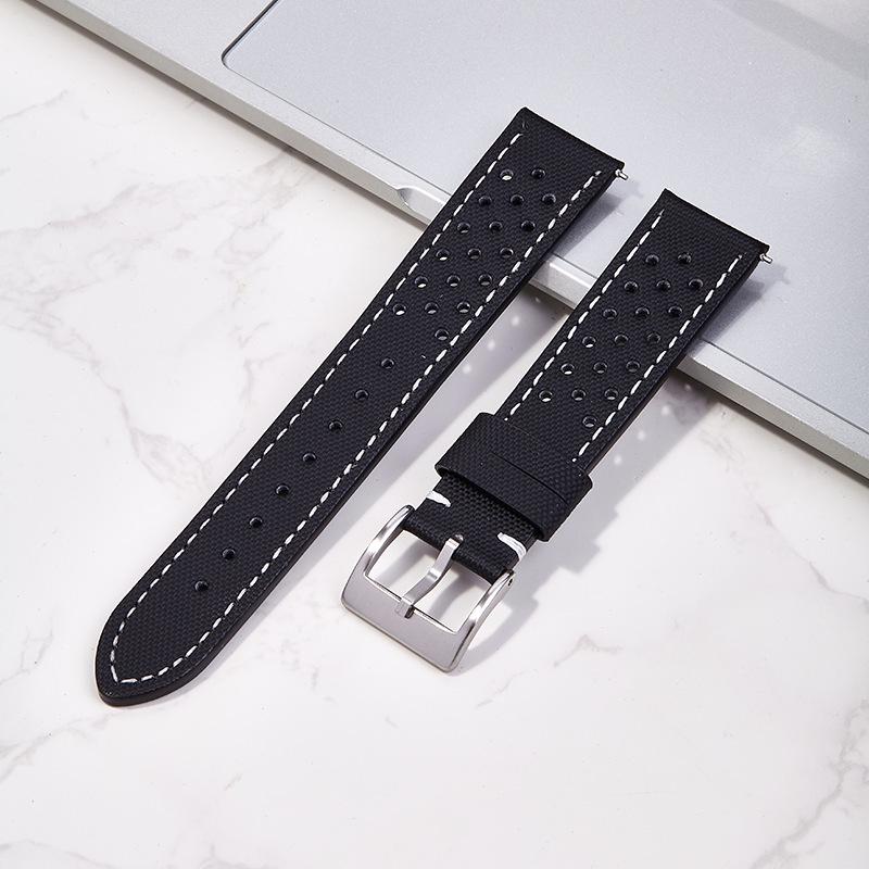 Дышащий Многоотверстий Кожаный Ремешок для Часов Samsung Watch 5/6 (20 мм/22 мм)