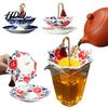 Rotating Tea Strainer Umbrella-Shaped Ceramic Infuser with Rotating Chinese Blue & White