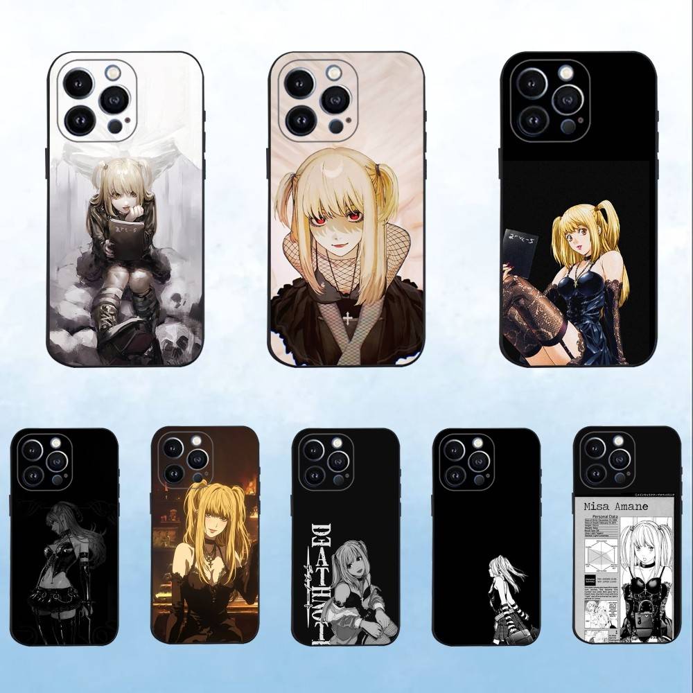Чехол для телефона M-Misa Anime D-Death N-Note для iPhone 16,15,14,13,12,11 Plus,Pro Max,XS,X,XR,SE,Mini,8,7, Мягкий силиконовый черный чехол