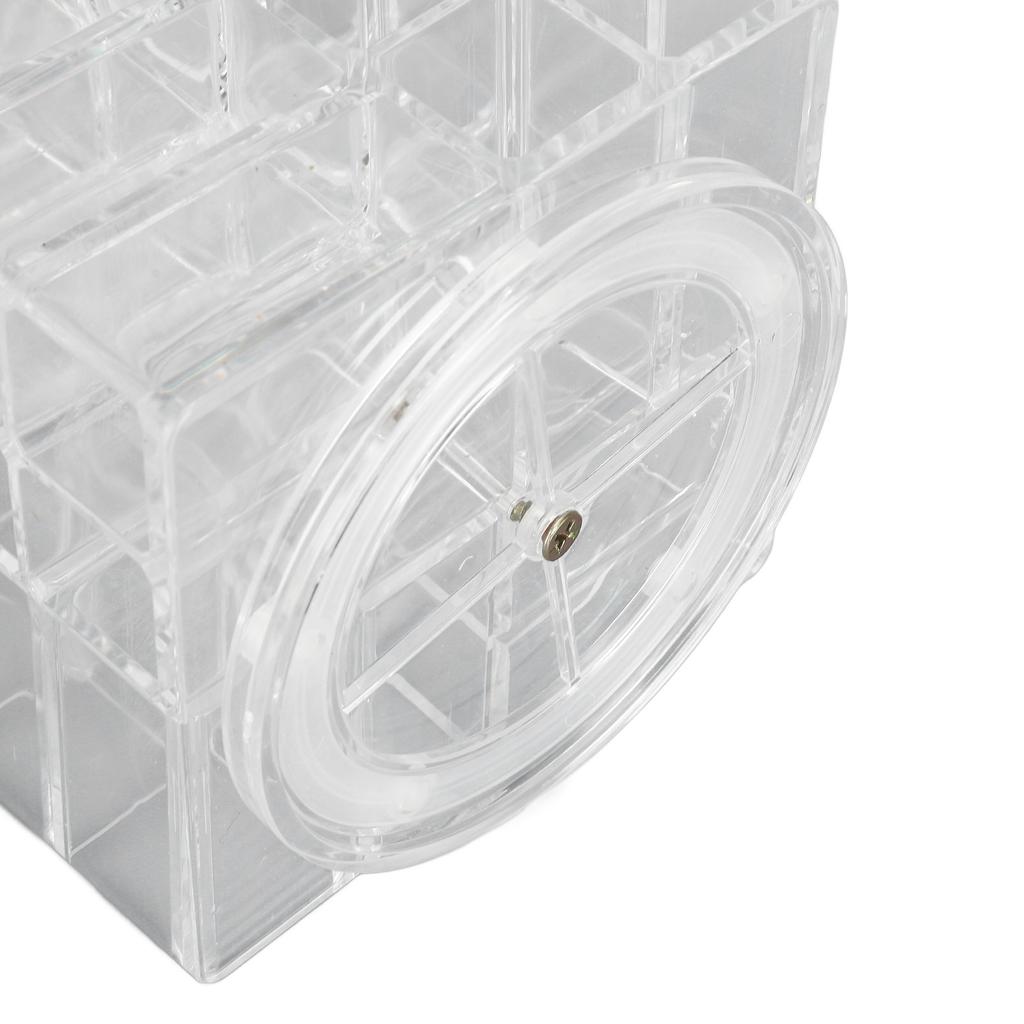 Cosmetic Lipstick Tower 360 Degree Rotating Display 53 Slots Large Capacity Lip Gloss Storage Organizer Transparent