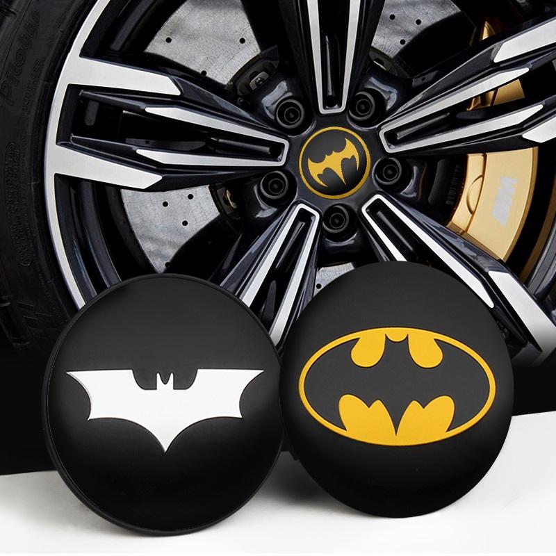 4pcs 56mm+60mm Car Styling Bat Logo Badge Car Wheel Center Hub Cap Rim Cover Emblem Stickers Decorative Decal Auto Accessories