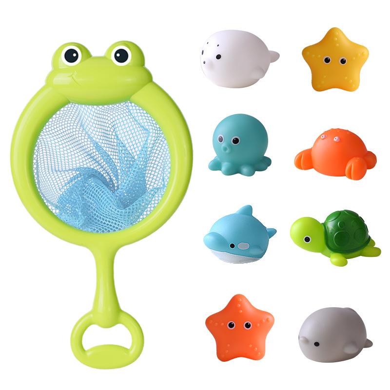 Милые Животные Игрушка для Ванны Светящаяся LED Игрушки Плавающие Водные Мягкий Резиновый Поплавок Индукционная Светящаяся Утка для Детей Игры Забавные Подарки