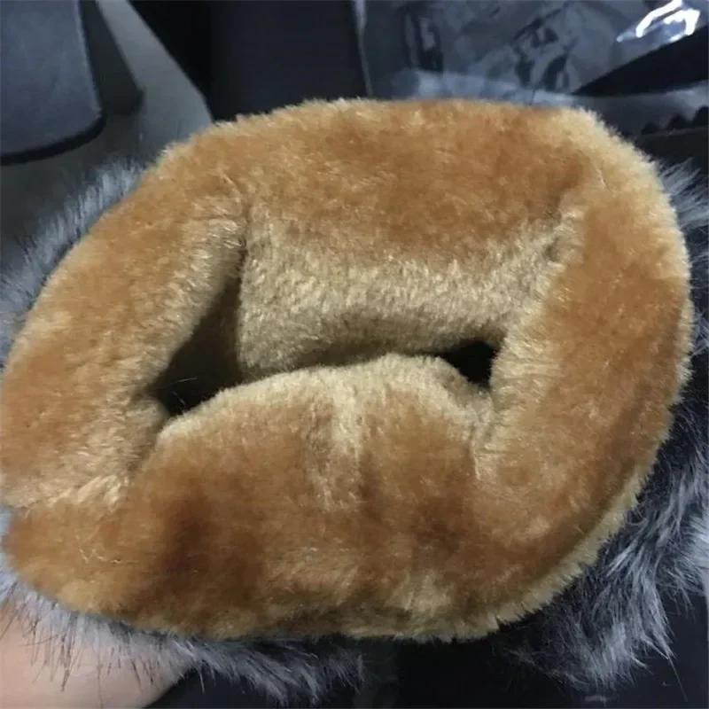 Модные новые зимние женские сапоги, повседневные теплые меховые сапоги до середины голени, женские слипоны с круглым носком, танкетка, зимние сапоги, Muje Plus size 42