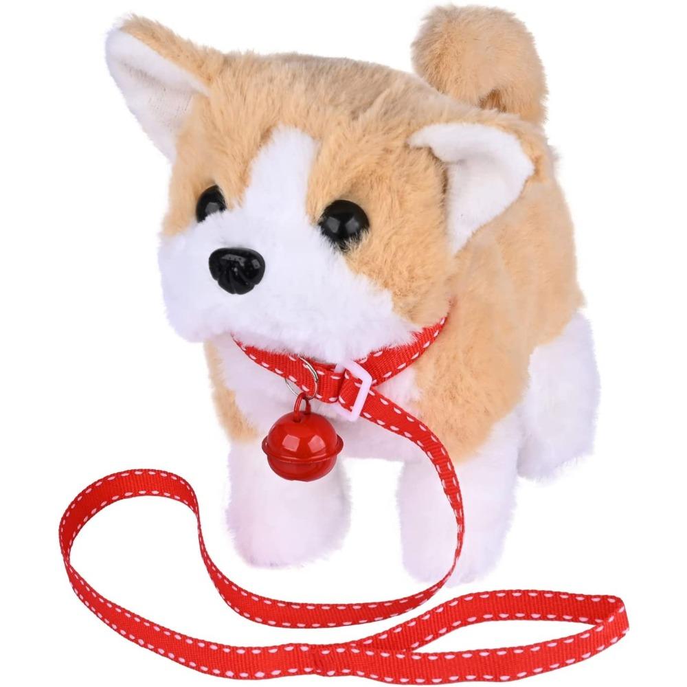 18CM Electric Simulation Puppy Plush Toys Interactive Dog Robot Walking Barking Tail Wagging Toy for Kids Birthday Xmas Gift