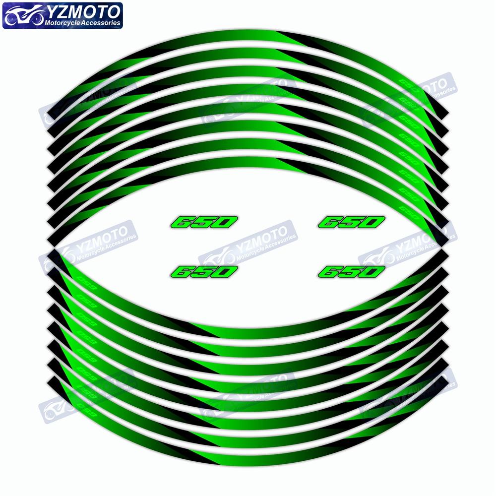 Для мотоцикла Kawasaki Ninja650 Ninja 650 17-дюймовые наклейки на ступицы переднего и заднего колес, водонепроницаемые светоотражающие наклейки на обода