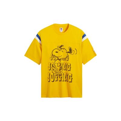Мужская футболка Levis X Peanuts с мультяшным логотипом, с приспущенным плечом, желтая 23895-0004