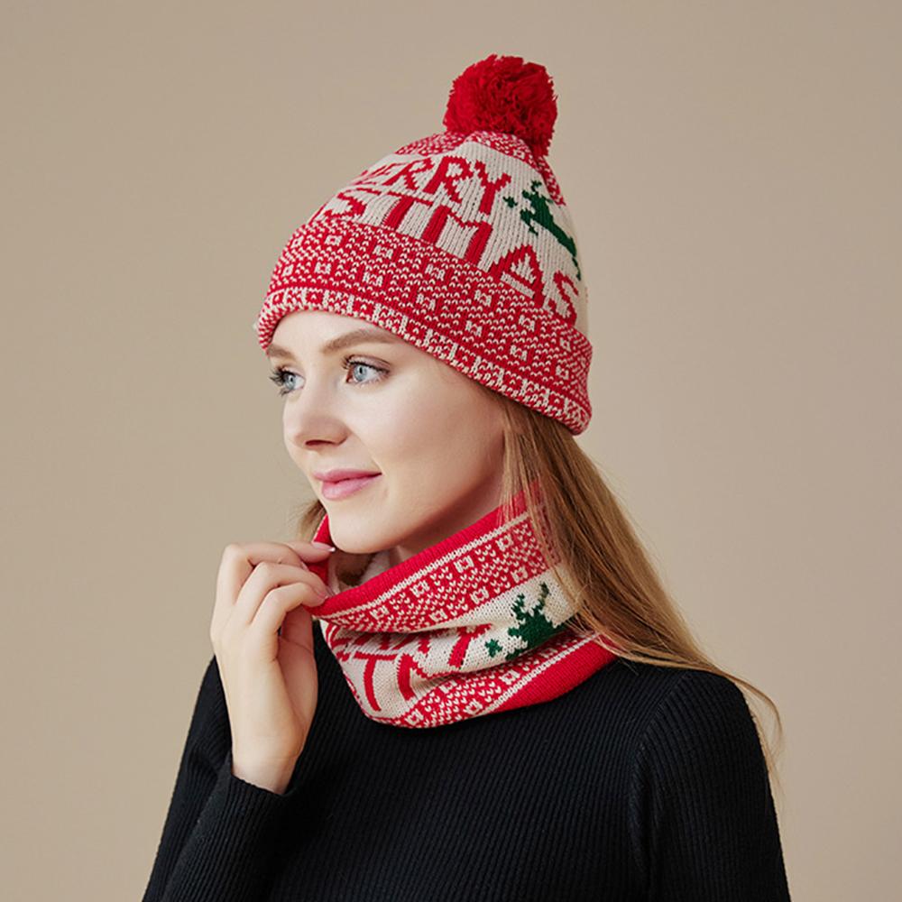 Зимние теплые вязаные шапки с помпоном, лыжная шапка, новая рождественская вязаная шапка, мужская и женская