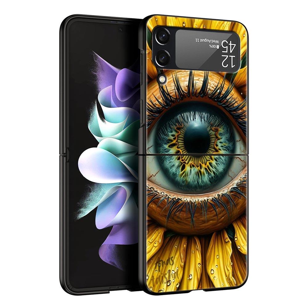 Модные ресницы Глаза Жесткий ПК Чехол для телефона Для Samsung Galaxy Z Flip 7 6 5 4 Черная Крышка Для Galaxy Z Flip3 Складной Fundas Чехол